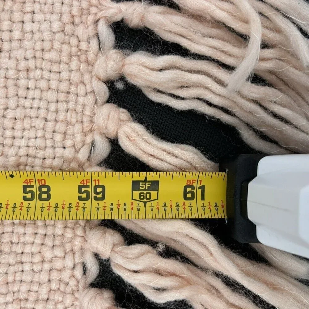Pier 1 Imports Throw Blanket Dusty Rose Pink Pom‎ Pom Fringe
